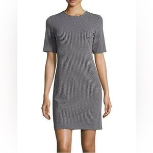 Theory Rijik Claymont mini dress black white EUC size 4